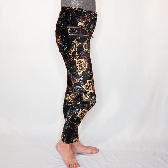 FREE PEOPLE Lennon Floral Velvet Skinny Pants - Picture 2 of 6